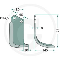 GRANIT Nóż wygięty 180SOV-11L - Sklep PoltechParts