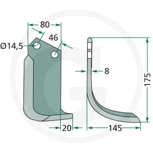 GRANIT Nóż wygięty 180SOV-11L