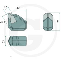 GRANIT ENDURANCE CARBIDE Ząb do przyspawania 179726666 - Sklep PoltechParts