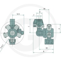 ARAG Pięciokrotne mocowanie rozpylacza 670406494A7 - Sklep PoltechParts