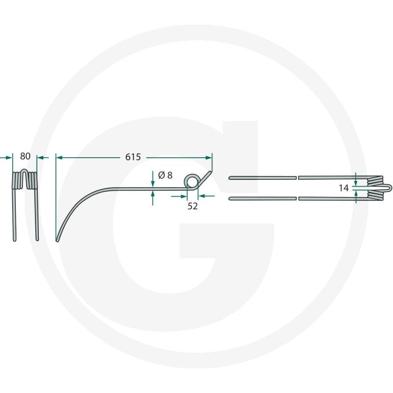 GRANIT Palec zgrabiarki pokosowej 525152380408 - Sklep PoltechParts