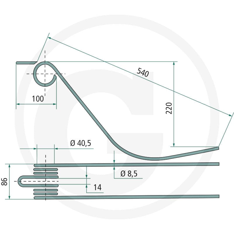 GRANIT Palec zgrabiarki pokosowej 525525145 - Sklep PoltechParts