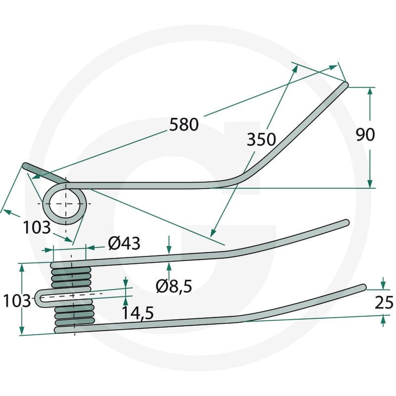 GRANIT Palec zgrabiarki pokosowej 525525155 - Sklep PoltechParts