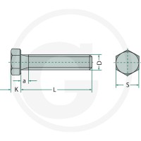 GRANIT Śruba z łbem sześciokątnym M16x25 487933189WR - Sklep PoltechParts