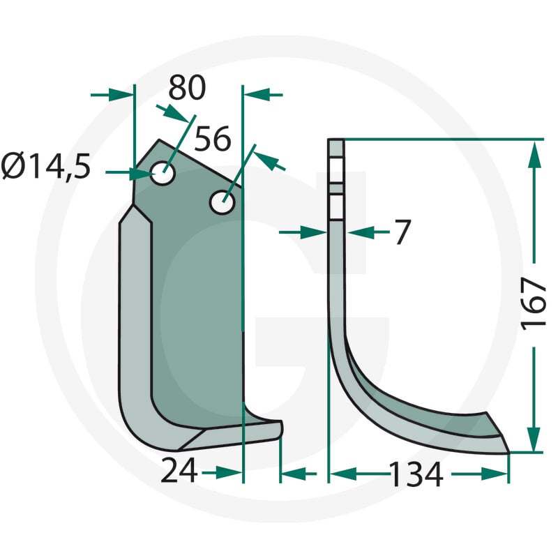 GRANIT Nóż wygięty 180TOR-14L - Sklep PoltechParts