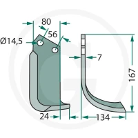 GRANIT Nóż wygięty 180TOR-14L - Sklep PoltechParts