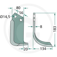GRANIT Nóż wygięty 180TOR-07R - Sklep PoltechParts