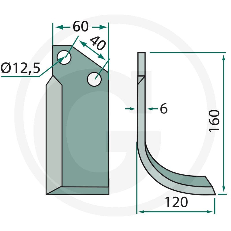 GRANIT Nóż wygięty 180TOR-06R - Sklep PoltechParts