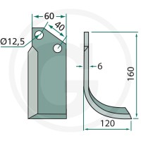GRANIT Nóż wygięty 180TOR-06R - Sklep PoltechParts