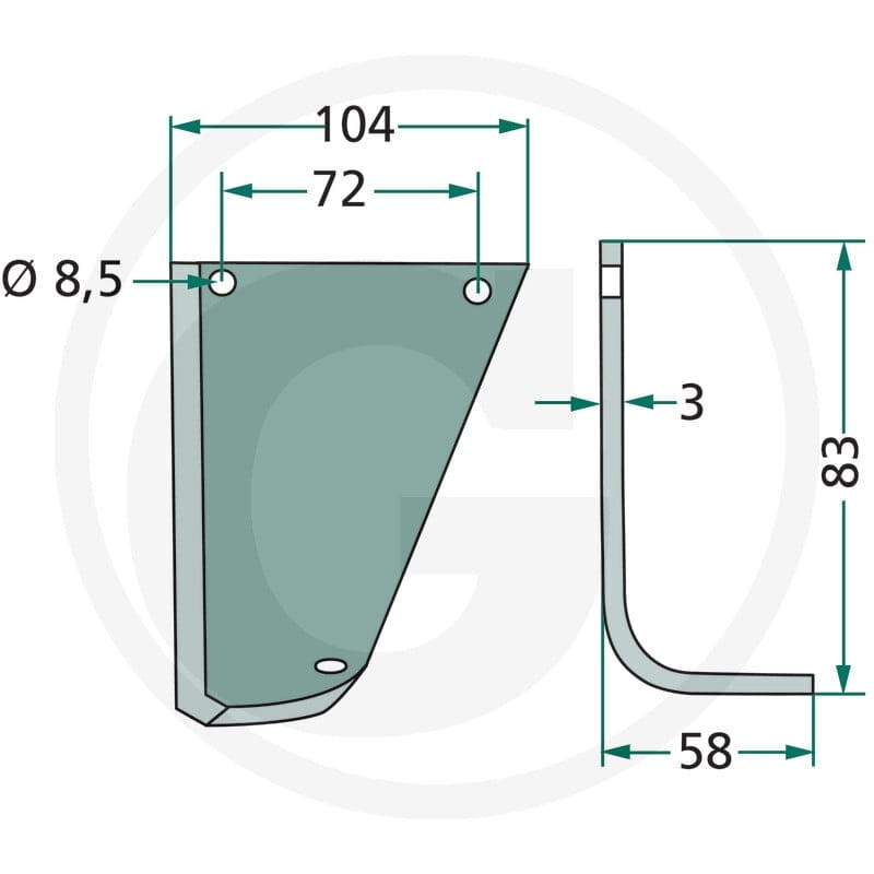 GRANIT Nóż wygięty 180HAK-56L - Sklep PoltechParts