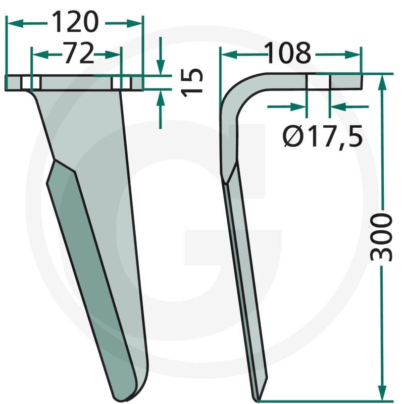 GRANIT Ząb brony aktywnej 180RH-12-DEL - Sklep PoltechParts