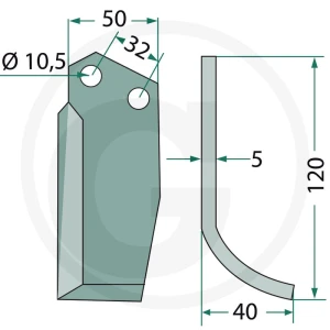 GRANIT Nóż wygięty 180COM-06R