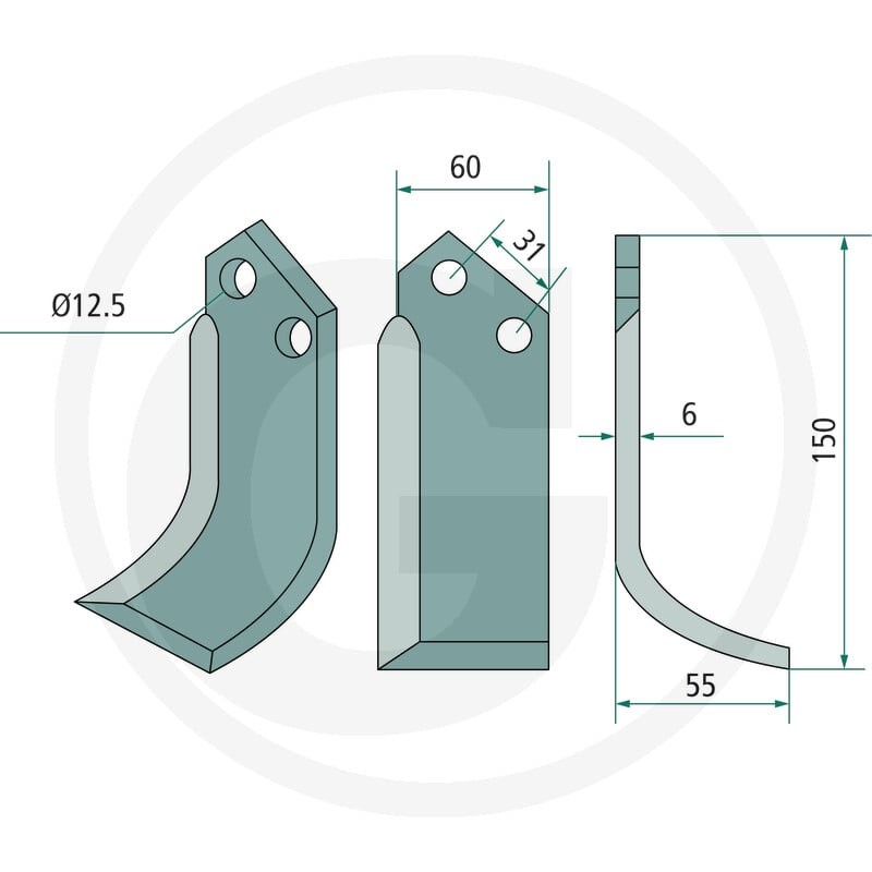 GRANIT Nóż wygięty 180DON-10L - Sklep PoltechParts