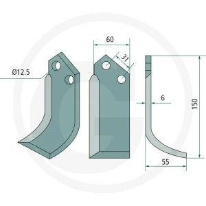 GRANIT Nóż wygięty 180DON-10L