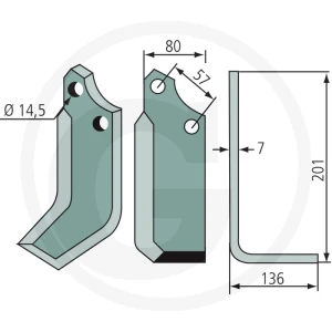 GRANIT Nóż kątowy 180MUR-14L