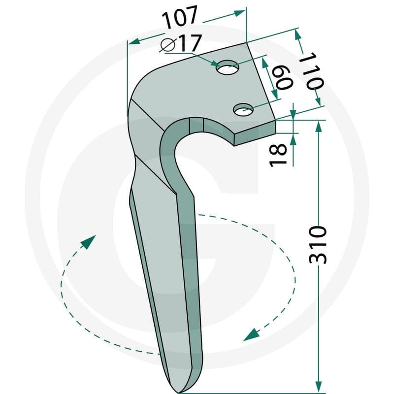 GRANIT Ząb brony aktywnej 180RH-ALP-08R - Sklep PoltechParts