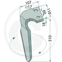 GRANIT Ząb brony aktywnej 180RH-ALP-08R - Sklep PoltechParts