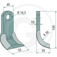 GRANIT Nóż Y 18063-PAL-17 - Sklep PoltechParts