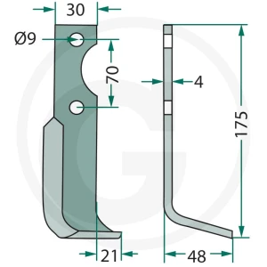 GRANIT Nóż kątowy 180AGR-05L