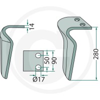 GRANIT Ząb brony aktywnej 180RH-MAS-51R - Sklep PoltechParts