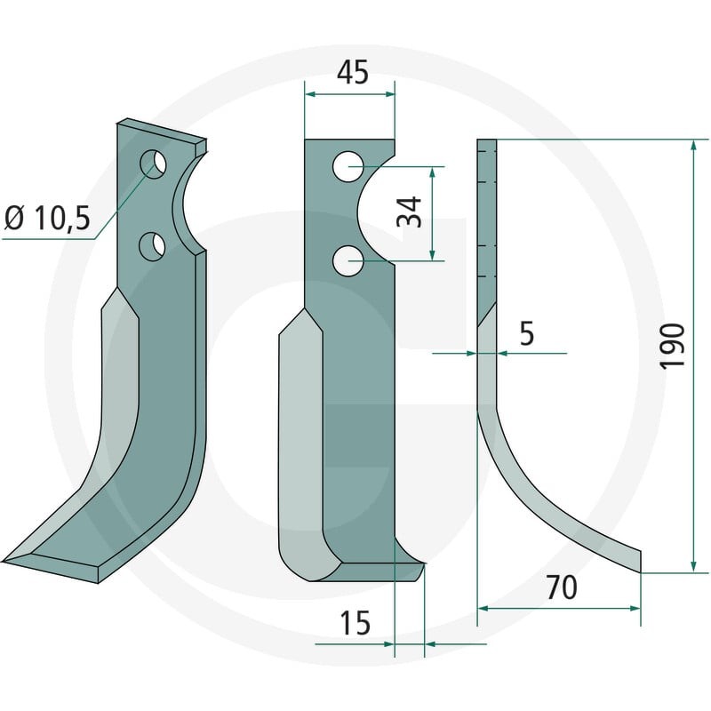 GRANIT Nóż glebogryzarki 180FOR-10L - Sklep PoltechParts