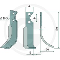 GRANIT Nóż glebogryzarki 180FOR-10L - Sklep PoltechParts