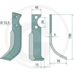 GRANIT Nóż glebogryzarki 180FOR-10L