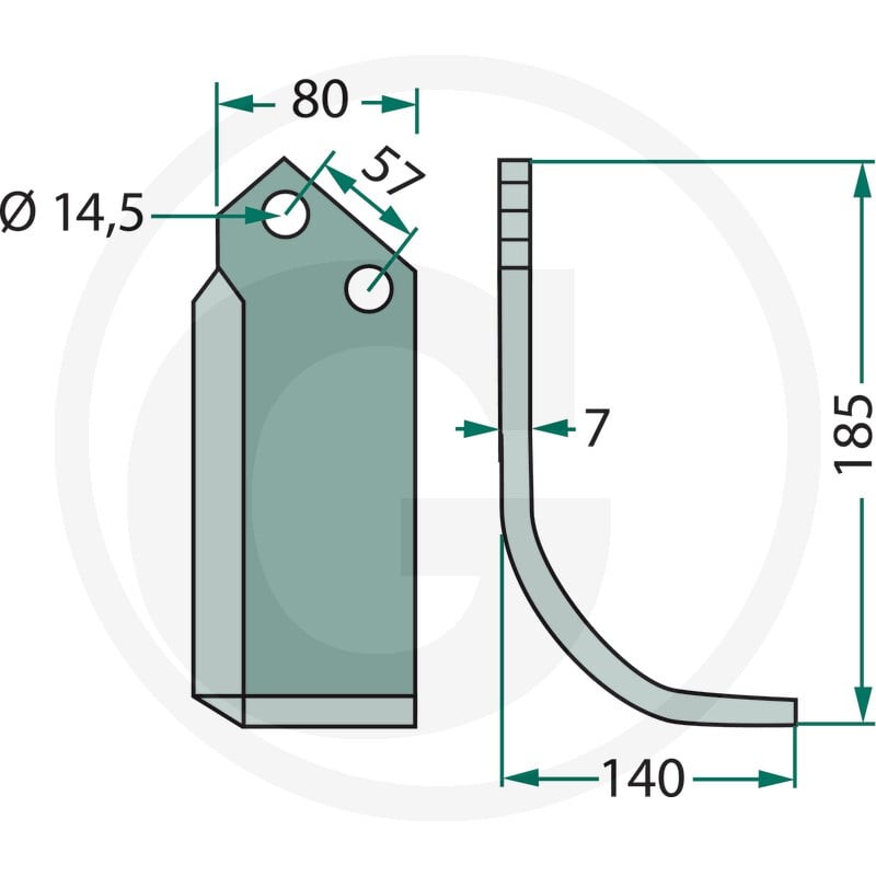 GRANIT Nóż wygięty 180HUA-01L - Sklep PoltechParts