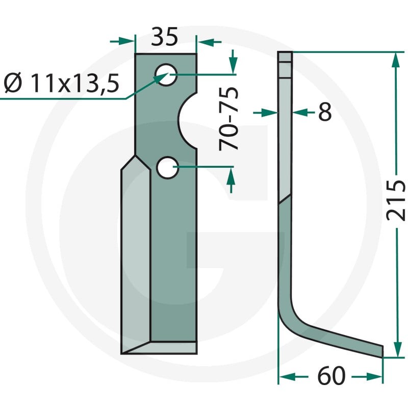 GRANIT Nóż rotacyjny 180IND-483L - Sklep PoltechParts