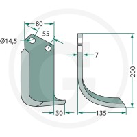 GRANIT Nóż wygięty 180NAR-16L - Sklep PoltechParts