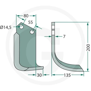 GRANIT Nóż wygięty 180NAR-16L