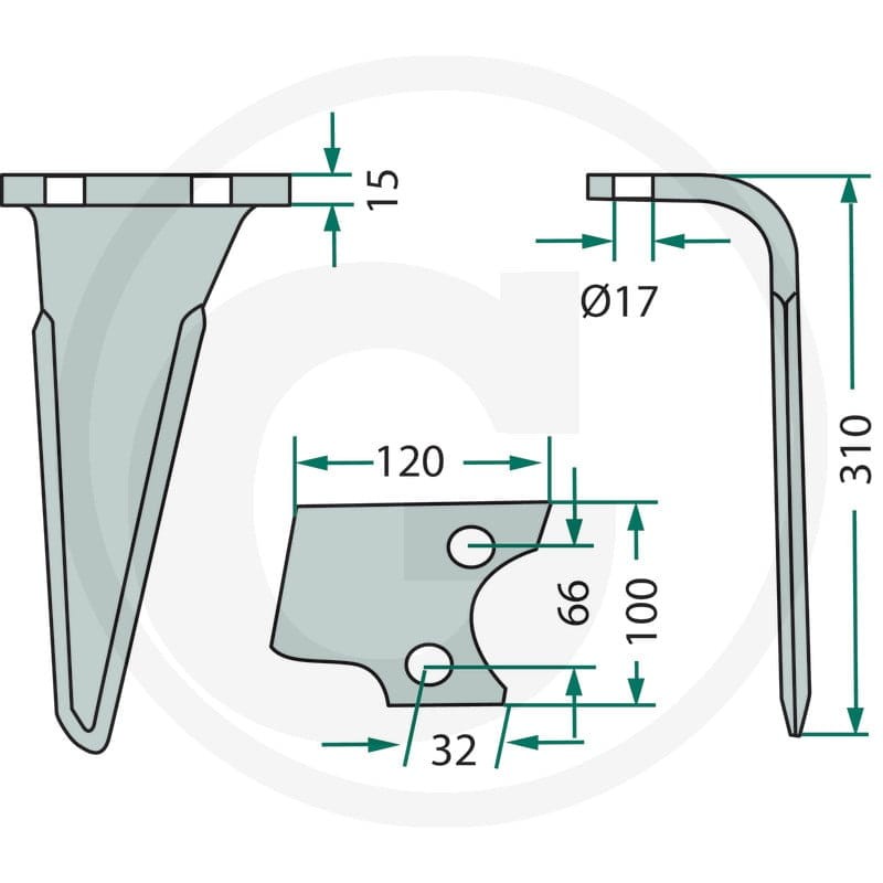 GRANIT Ząb brony aktywnej 180RH-PRG-04R - Sklep PoltechParts