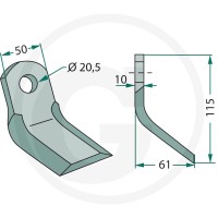 GRANIT Nóż typu Y 18063-MAS-70 - Sklep PoltechParts