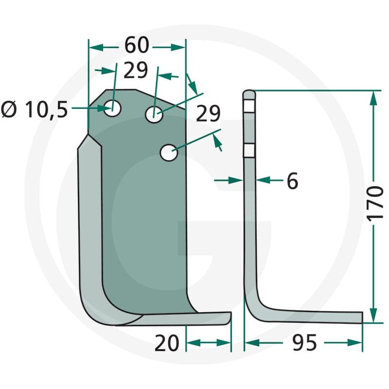 GRANIT Nóż kątowy 180AGR-09L - Sklep PoltechParts