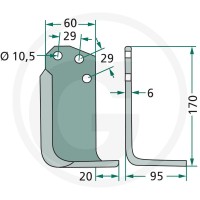 GRANIT Nóż kątowy 180AGR-09L - Sklep PoltechParts
