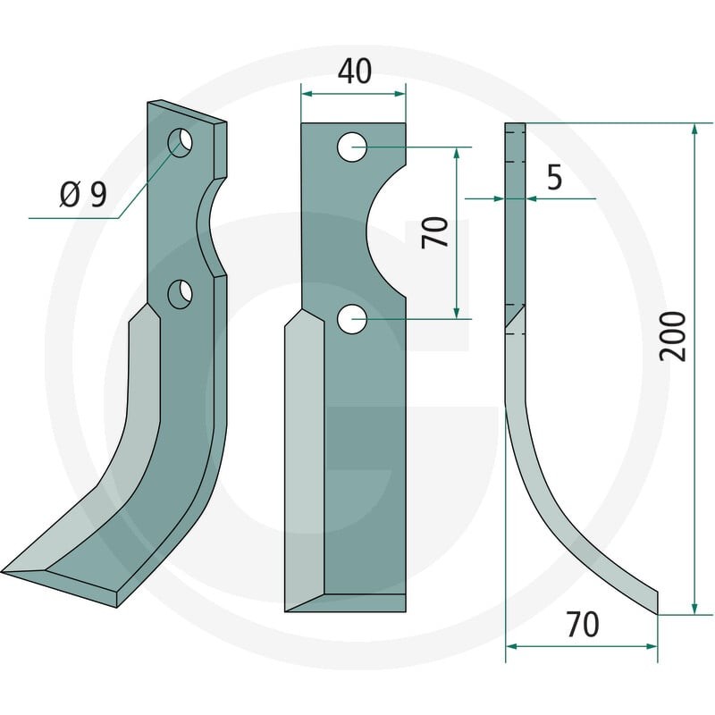 GRANIT Nóż glebogryzarki 180FOR-02R - Sklep PoltechParts