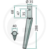 GRANIT Ząb brony aktywnej 180RH62A - Sklep PoltechParts