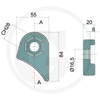 GRANIT Uchwyt z sześciokątem 1803200309 - Sklep PoltechParts