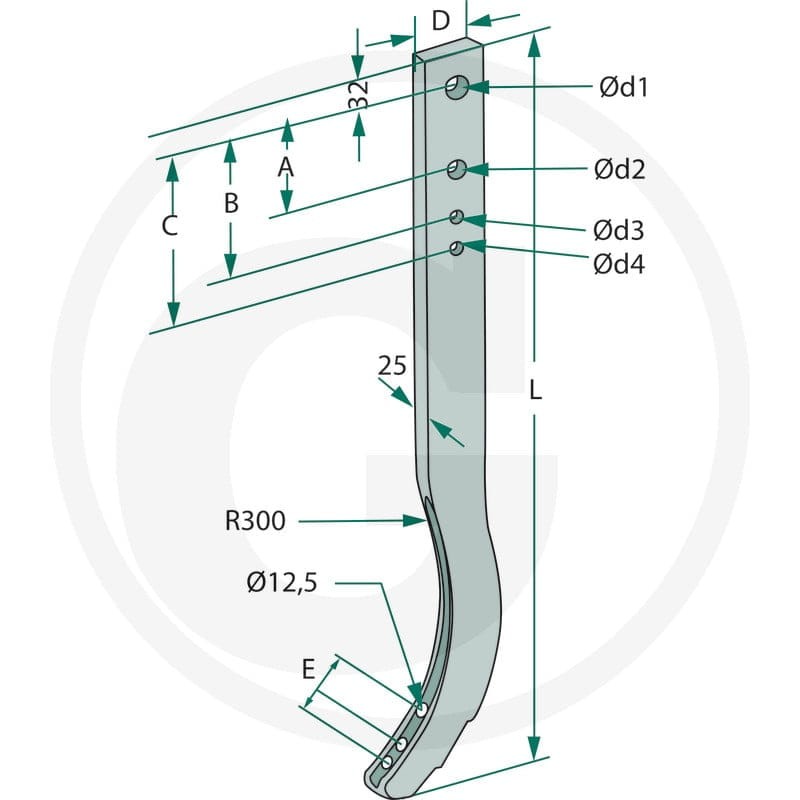 GRANIT Słupica kultywatora 1803200387 - Sklep PoltechParts