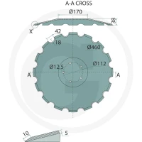 GRANIT Talerz ząbkowany, Ø 460 x 5 mm 1803400068 - Sklep PoltechParts