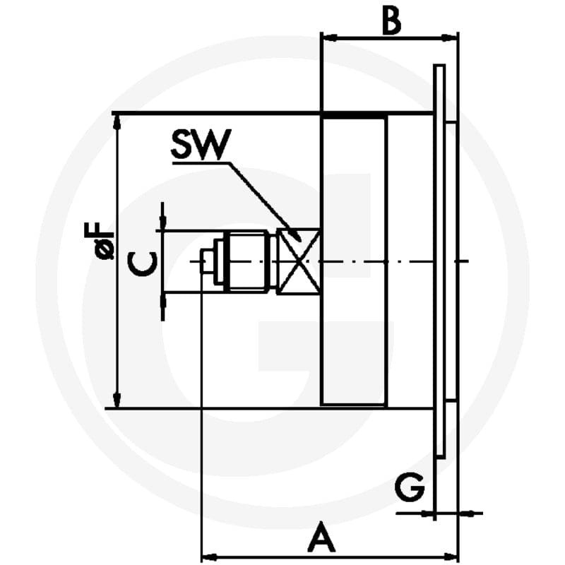 GRANIT M-FH-63-0/4-1/4-St-bar/psi D=63mm przyłącze tylne 60618240267 - Sklep PoltechParts