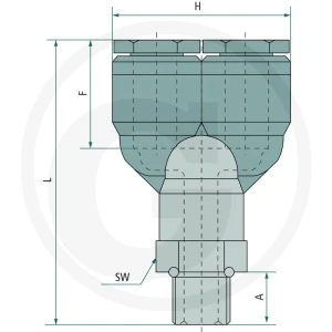 GRANIT B-YE-10-1/4-KU Złącze wkręcane typu Y 60603180160