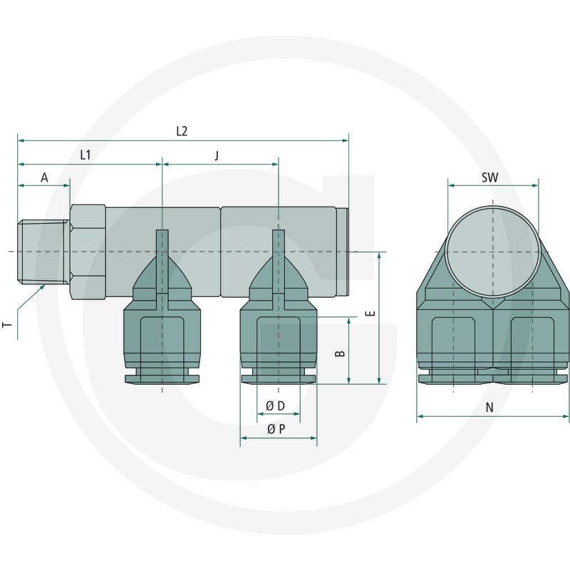 GRANIT B-YVTEdk2-8-1/4-KU Rozdzielacz typu Y wk 60603180925 - Sklep PoltechParts