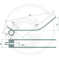 GRANIT Palec zgrabiarki pokosowej 525525133 - Sklep PoltechParts
