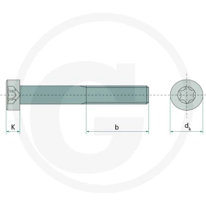 GRANIT Śruba z łbem walcowym M8x16 DIN 7984 4877984116
