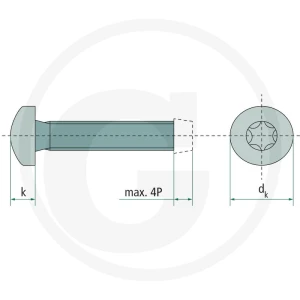 GRANIT Śruba formująca gwint M8x20 DIN 7500 4877500128