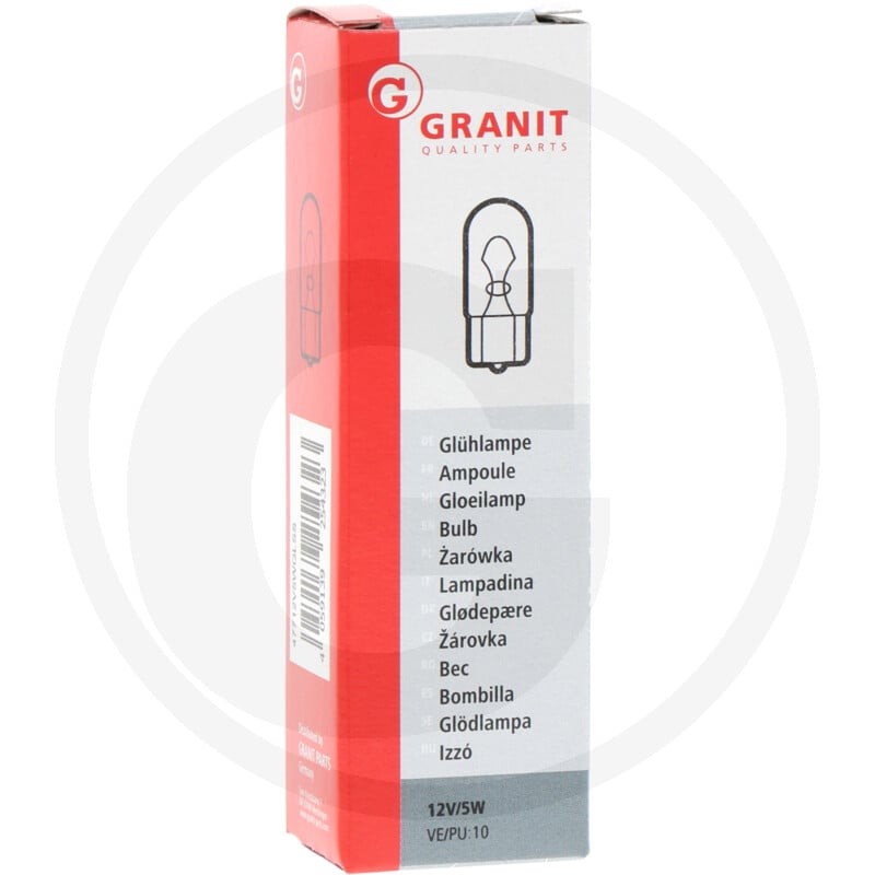 GRANIT Żarówka z cokołem szklanym W5W 47712V5WGLSS - Sklep PoltechParts