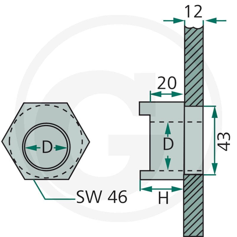 GRANIT Tuleja mimośrodowa uchwytu resoru 22030261 - Sklep PoltechParts