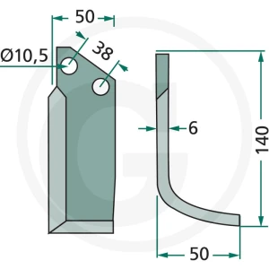 GRANIT Nóż wygięty 180PEG-09L