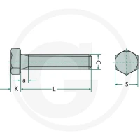 GRANIT Śruba z łbem sześciokątnym M16x90 487933202 - Sklep PoltechParts